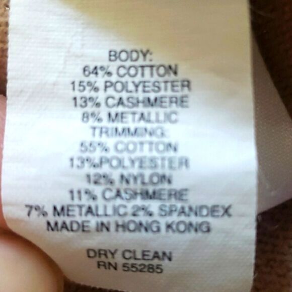 EXPRESS Shimmery Gold Cashmere Sweater Chunky Cowl Neck Short Sleeve - Picture 11 of 11